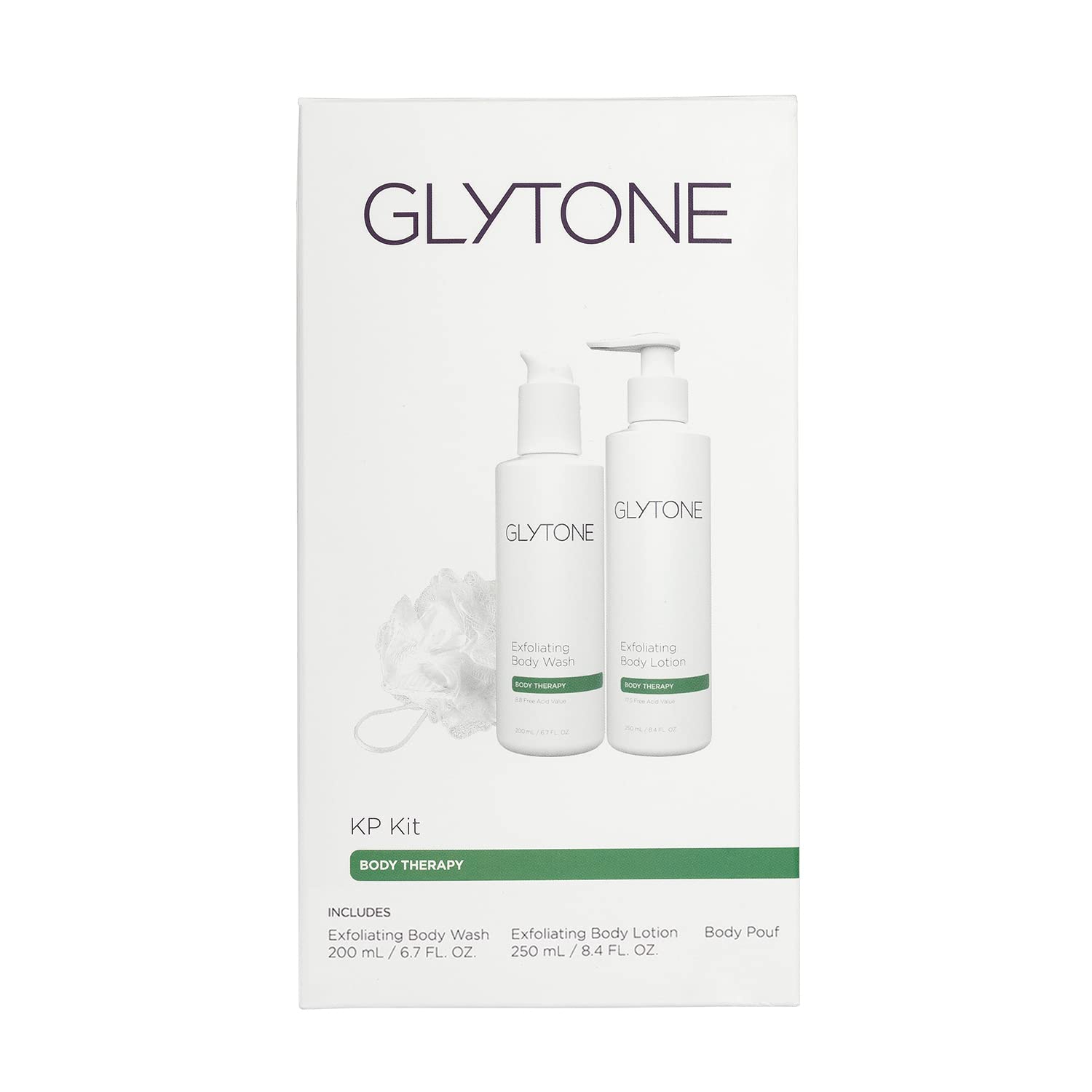 Glytone KP Kit for Keratosis Pilaris - Exfoliating Body Wash, Lotion